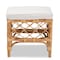 Baxton Studio Orchard Modern Bohemian White Fabric Upholstered and Natural Brown Rattan Ottoman 203-12585 - alternate 6